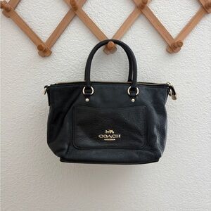 Coach Emma Mini Black Leather Satchel